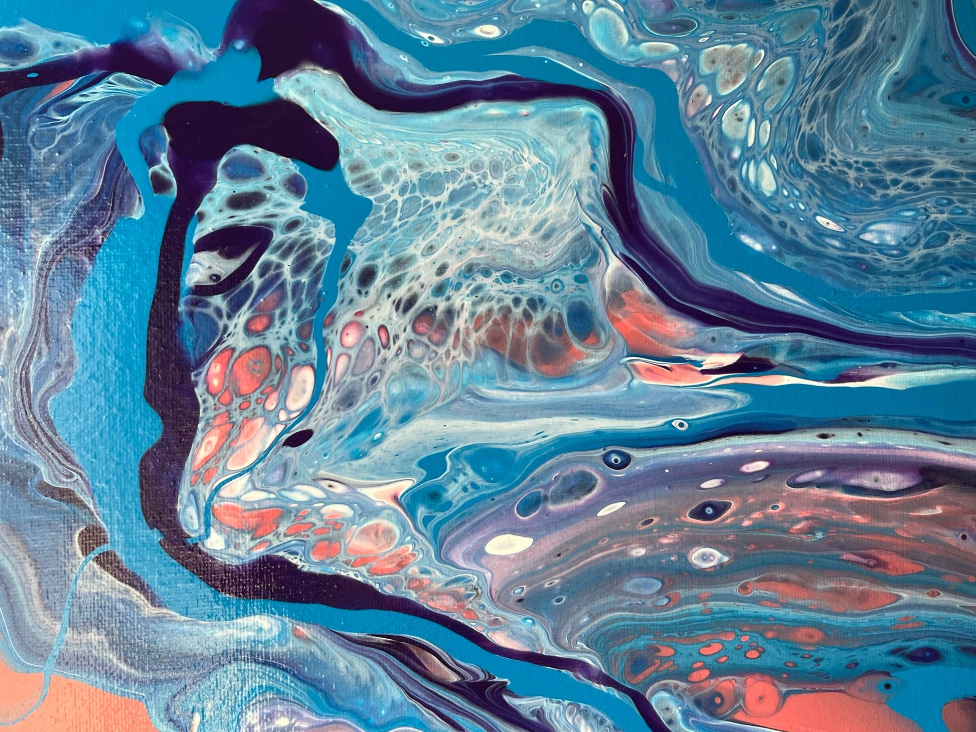 Original Hand Created Arcrylic Pouring and Fluid Art Painting on 16"x20" Canvas~ Varnished - Palace Buy