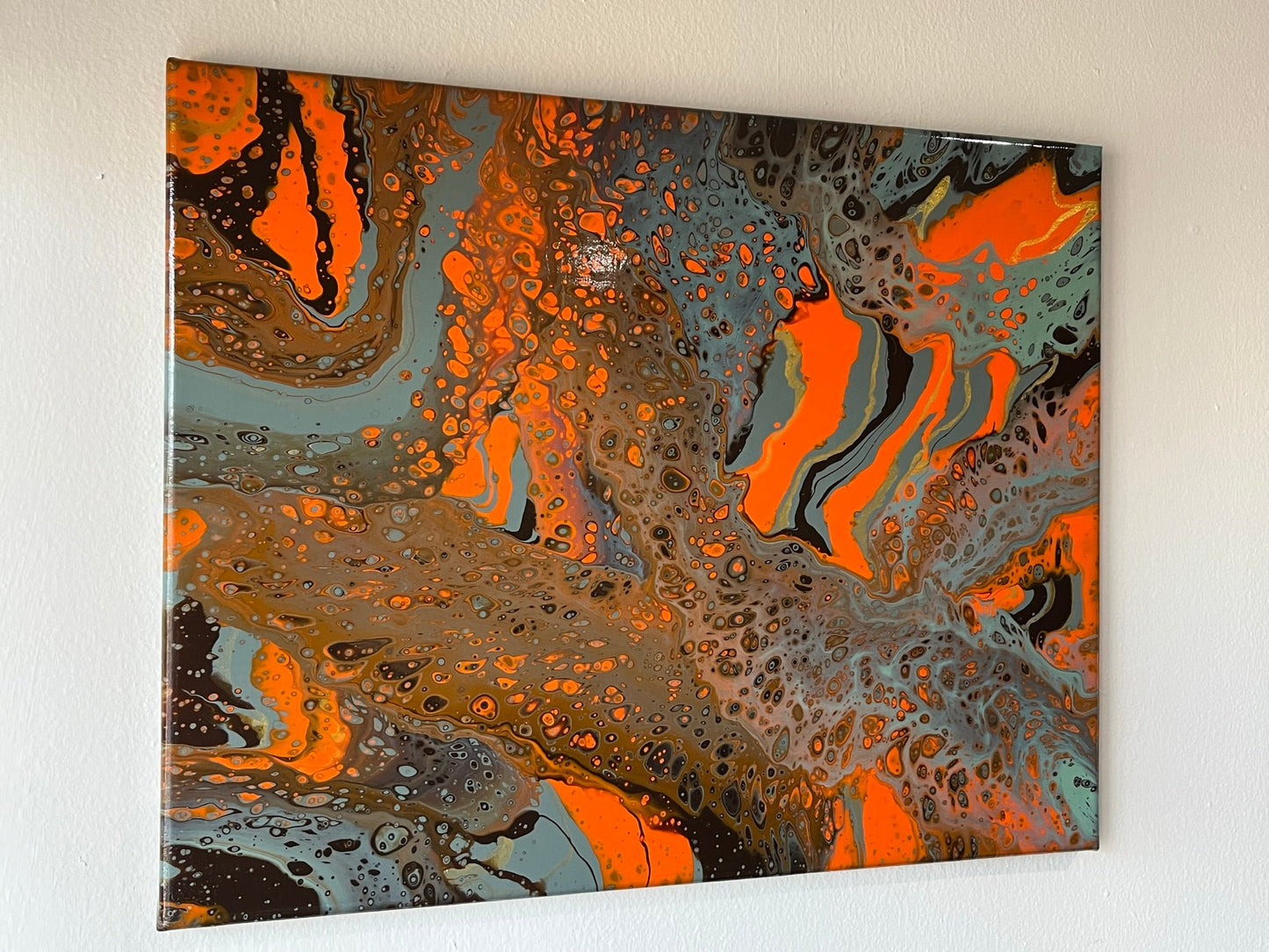 Original Hand Created Arcrylic Pouring and Fluid Art Painting on 16"x20" Canvas~ Varnished - Palace Buy
