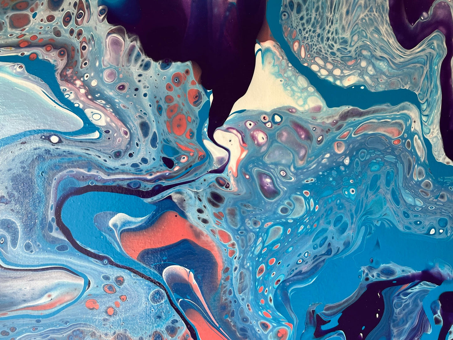 Original Hand Created Arcrylic Pouring and Fluid Art Painting on 16"x20" Canvas~ Varnished - Palace Buy