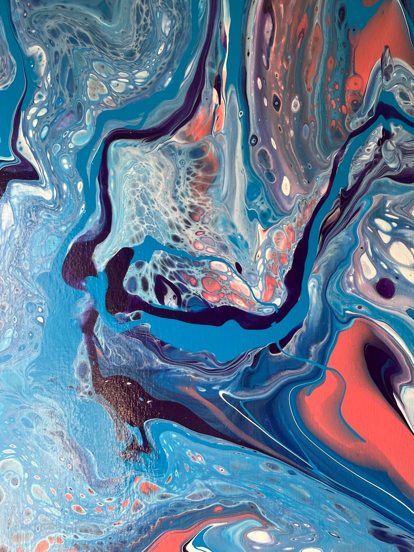 Original Hand Created Arcrylic Pouring and Fluid Art Painting on 16"x20" Canvas~ Varnished - Palace Buy