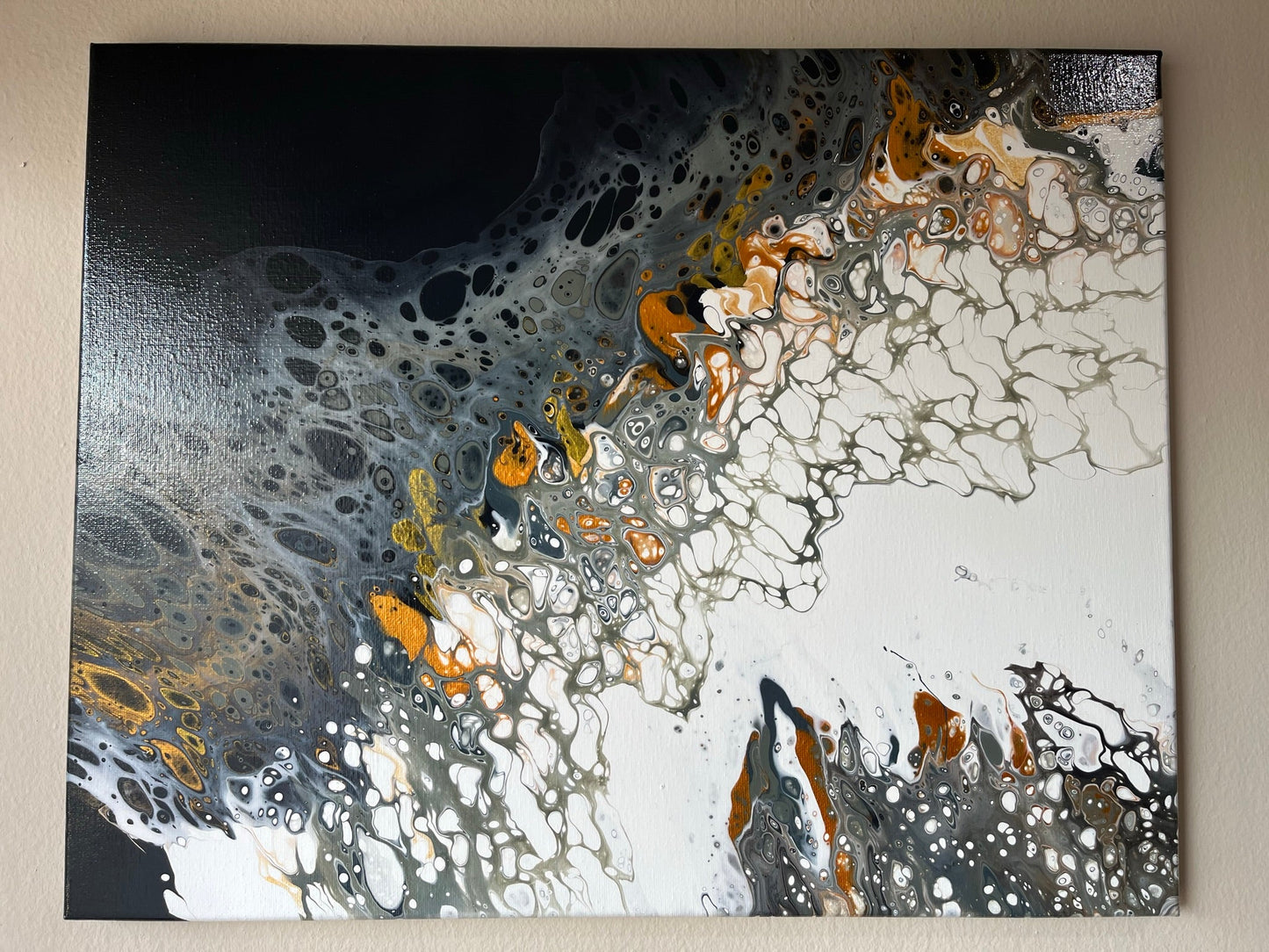 Original Hand Created Arcrylic Pouring and Fluid Art Painting on 16"x20" Canvas~ Varnished - Palace Buy