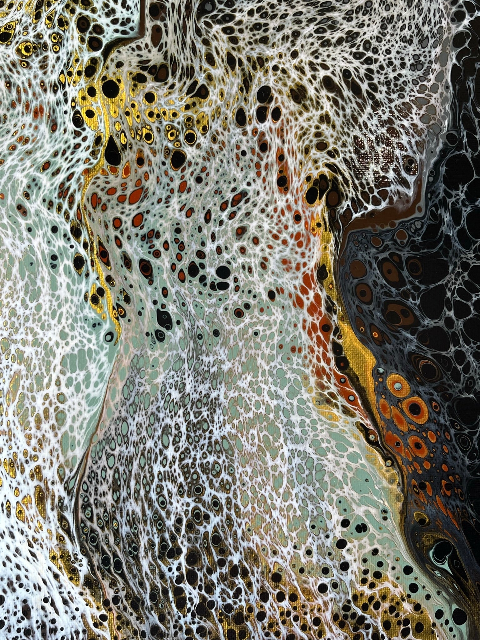 Original Hand Created Arcrylic Pouring and Fluid Art Painting on 16"x20" Canvas~ Varnished - Palace Buy