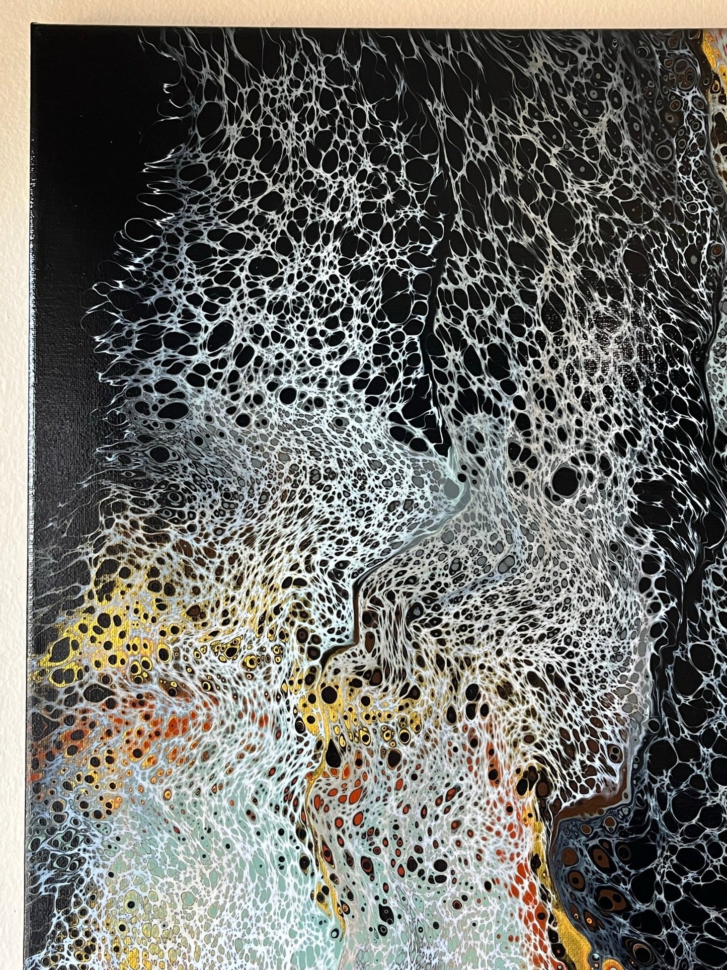 Original Hand Created Arcrylic Pouring and Fluid Art Painting on 16"x20" Canvas~ Varnished - Palace Buy