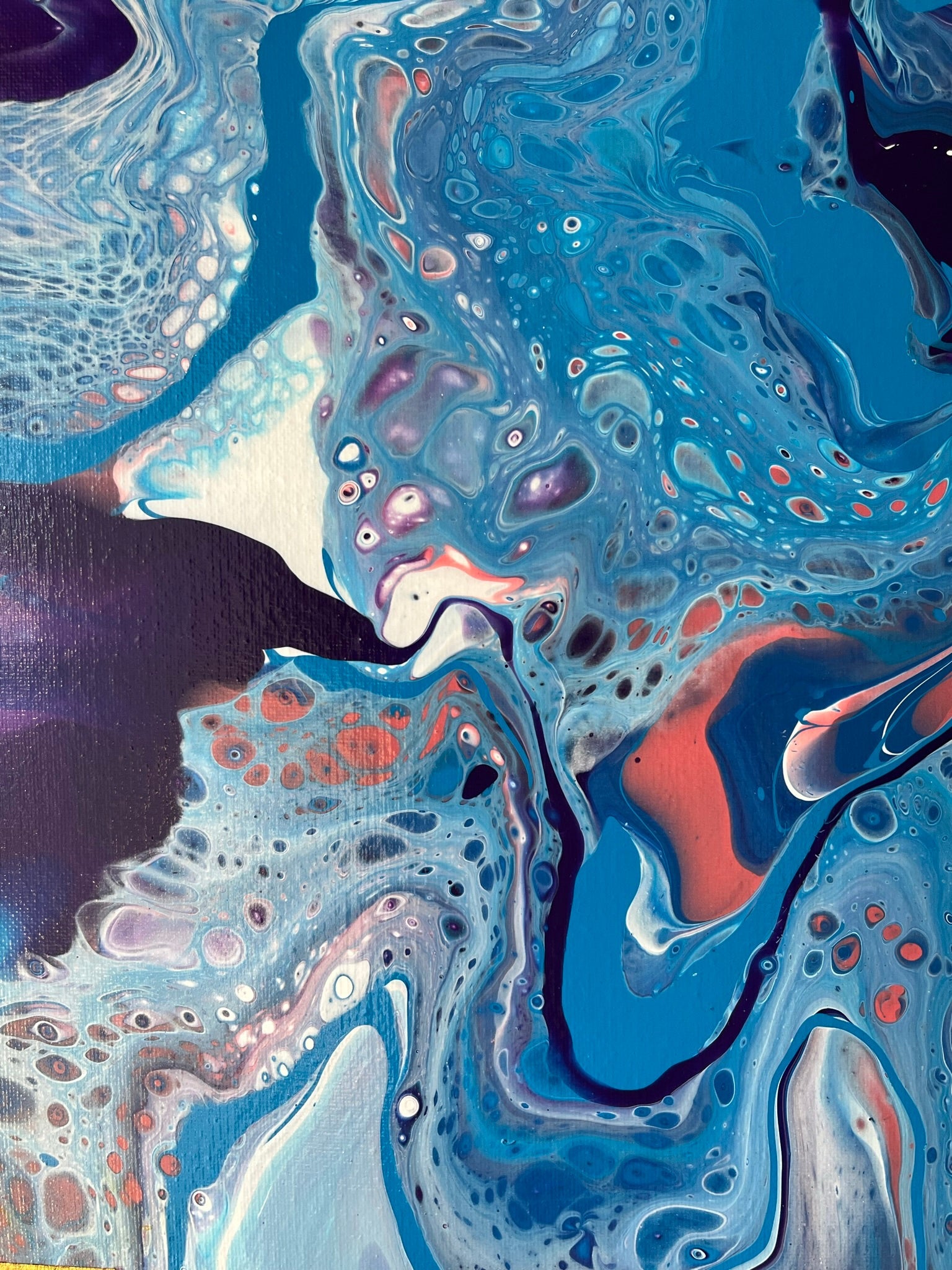 Original Hand Created Arcrylic Pouring and Fluid Art Painting on 16"x20" Canvas~ Varnished - Palace Buy