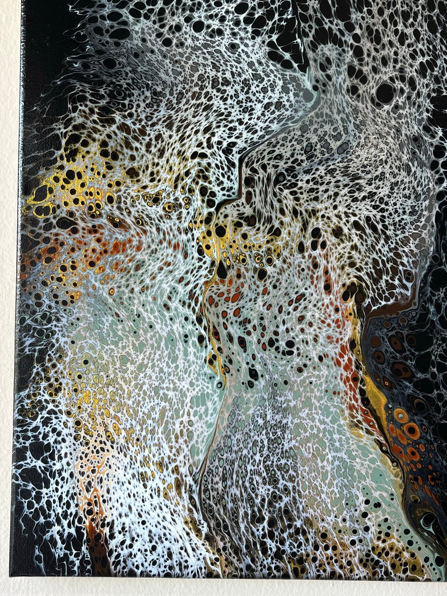 Original Hand Created Arcrylic Pouring and Fluid Art Painting on 16"x20" Canvas~ Varnished - Palace Buy