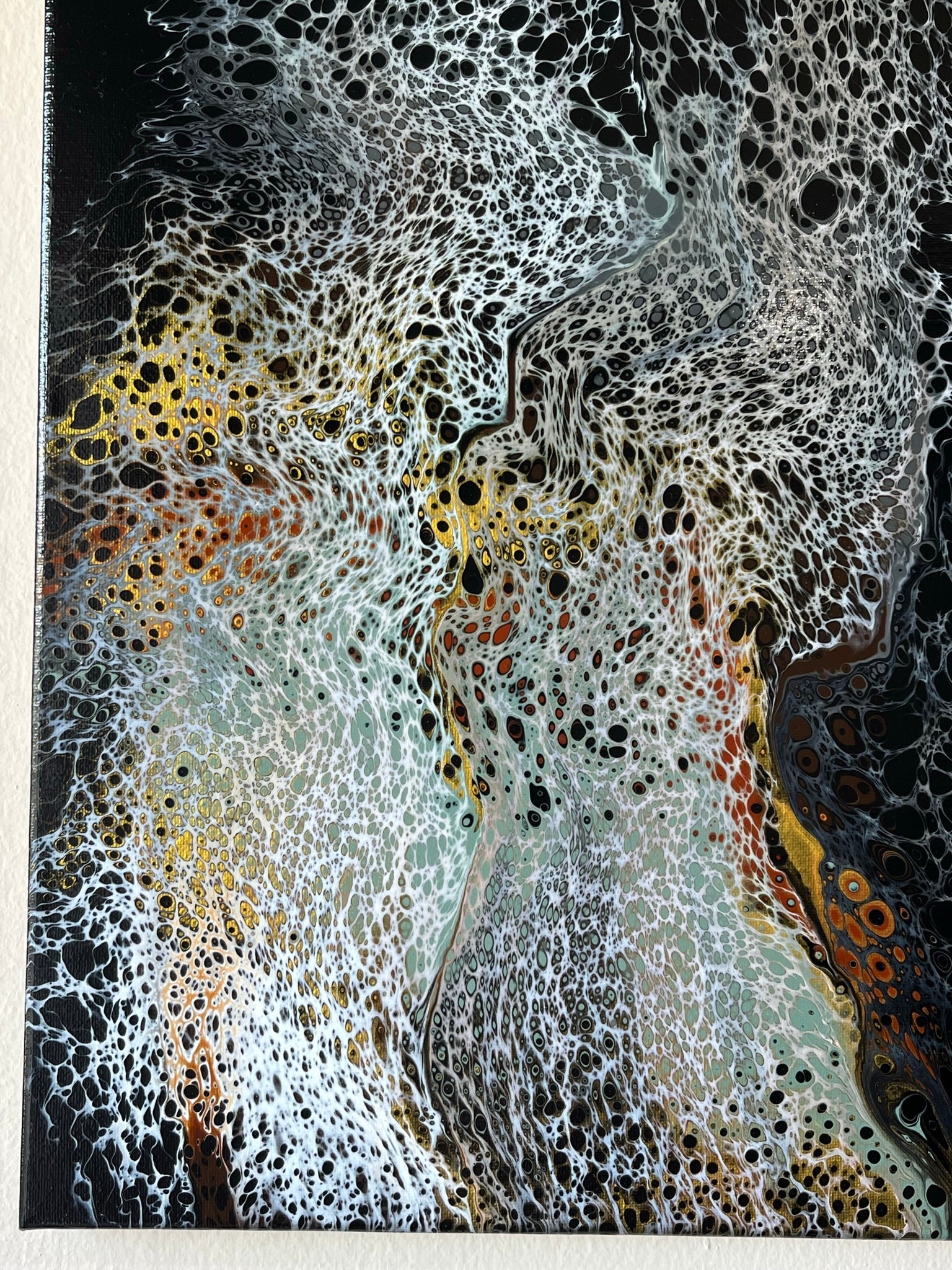 Original Hand Created Arcrylic Pouring and Fluid Art Painting on 16"x20" Canvas~ Varnished - Palace Buy