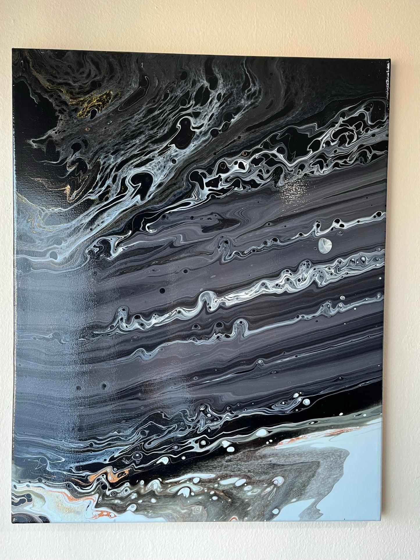 Original Hand Created Arcrylic Pouring and Fluid Art Painting on 16"x20" Canvas~ Varnished - Palace Buy