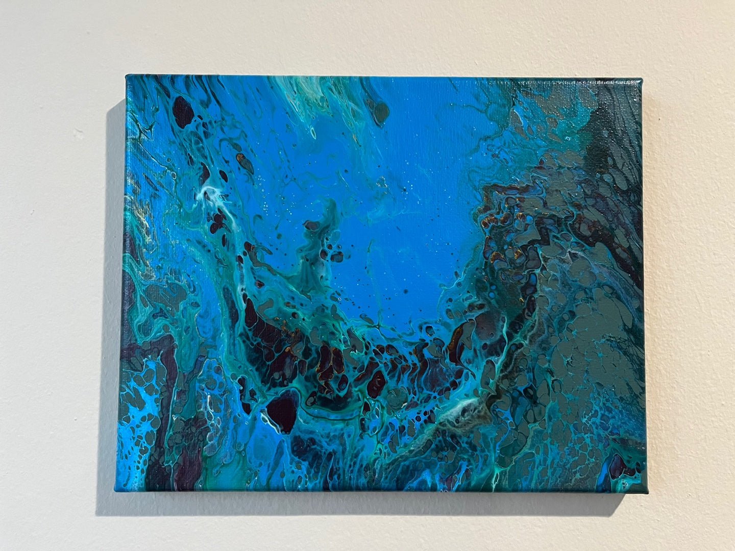 Original Hand Created Arcrylic Pouring and Fluid Art Painting on 8"x10" Canvas~ No Varnish - Palace Buy