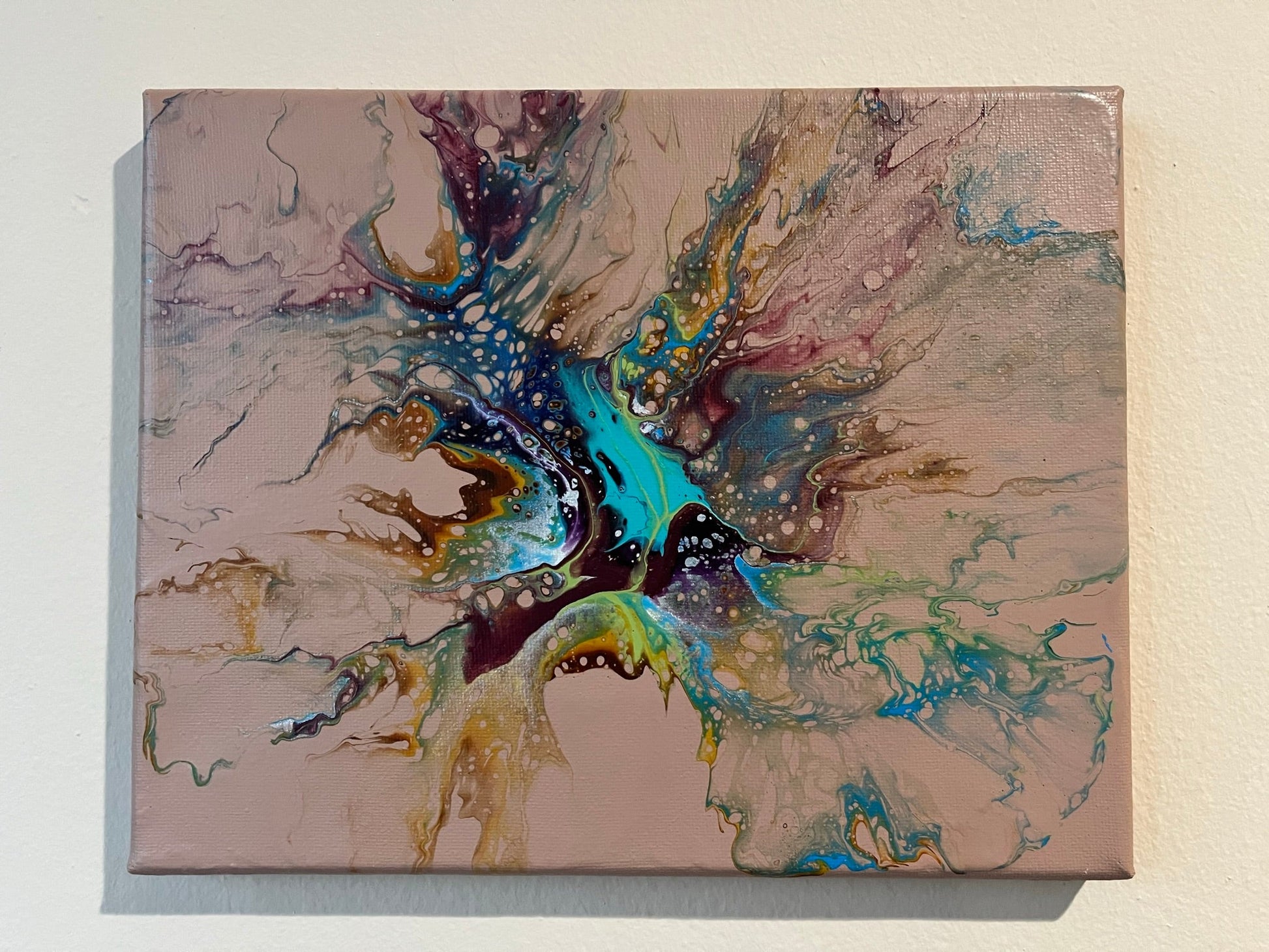 Original Hand Created Arcrylic Pouring and Fluid Art Painting on 8"x10" Canvas~ No varnish - Palace Buy