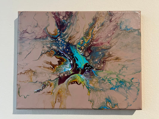 Original Hand Created Arcrylic Pouring and Fluid Art Painting on 8"x10" Canvas~ No varnish - Palace Buy