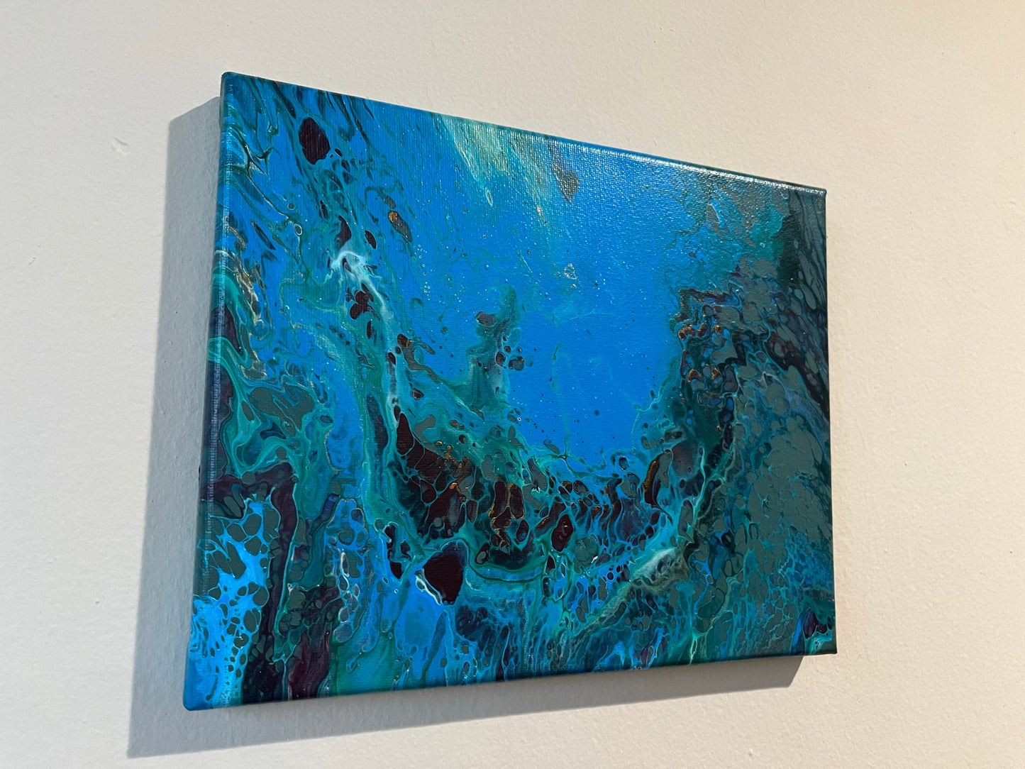 Original Hand Created Arcrylic Pouring and Fluid Art Painting on 8"x10" Canvas~ No Varnish - Palace Buy