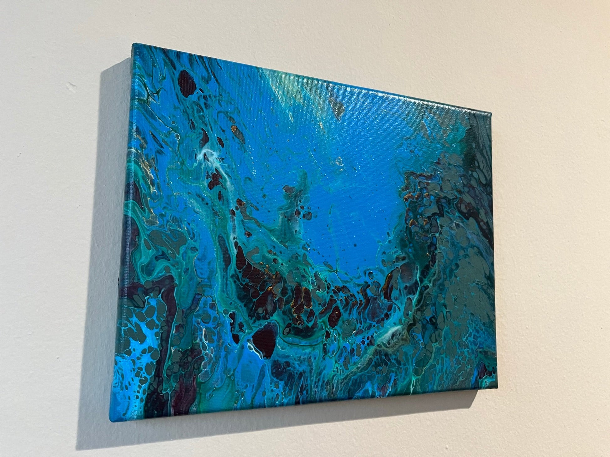 Original Hand Created Arcrylic Pouring and Fluid Art Painting on 8"x10" Canvas~ No Varnish - Palace Buy