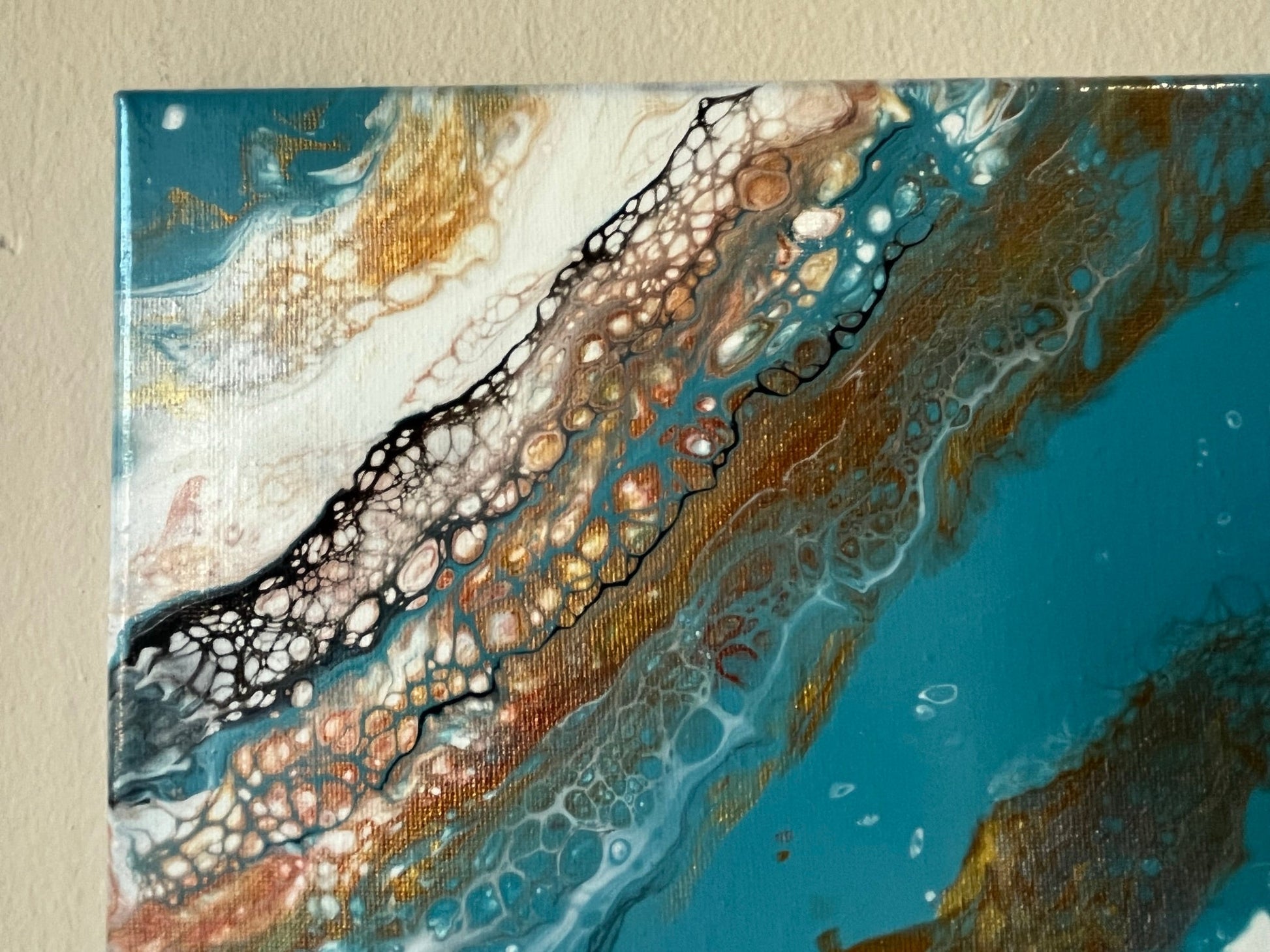 Original Hand Created Arcrylic Pouring and Fluid Art Painting on 8"x10" Canvas~ Varnished - Palace Buy