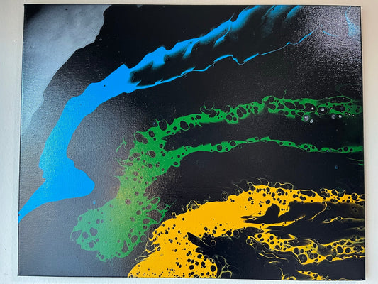 Original Hand Created Arcrylic Pouring and Fluid Art Painting - Varnished - Palace Buy