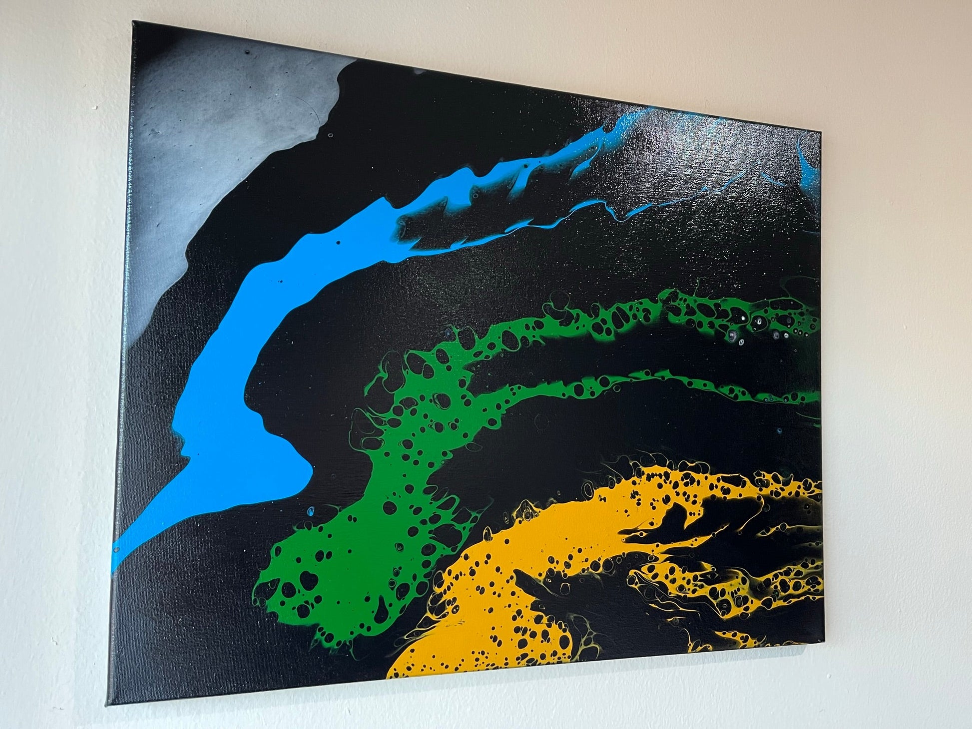 Original Hand Created Arcrylic Pouring and Fluid Art Painting - Varnished - Palace Buy