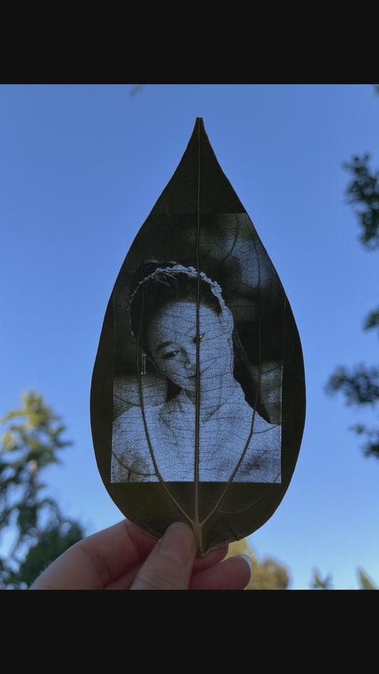 Custom Engraved Photo On Real Leaf
