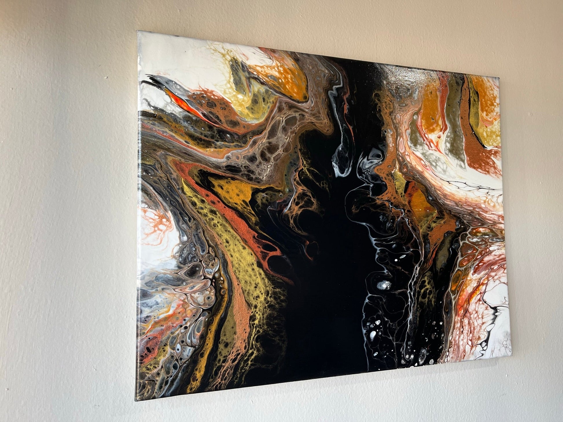 riginal Hand Created Arcrylic Pouring and Fluid Art Painting on 16"x20" Canvas~ Varnished - Palace Buy