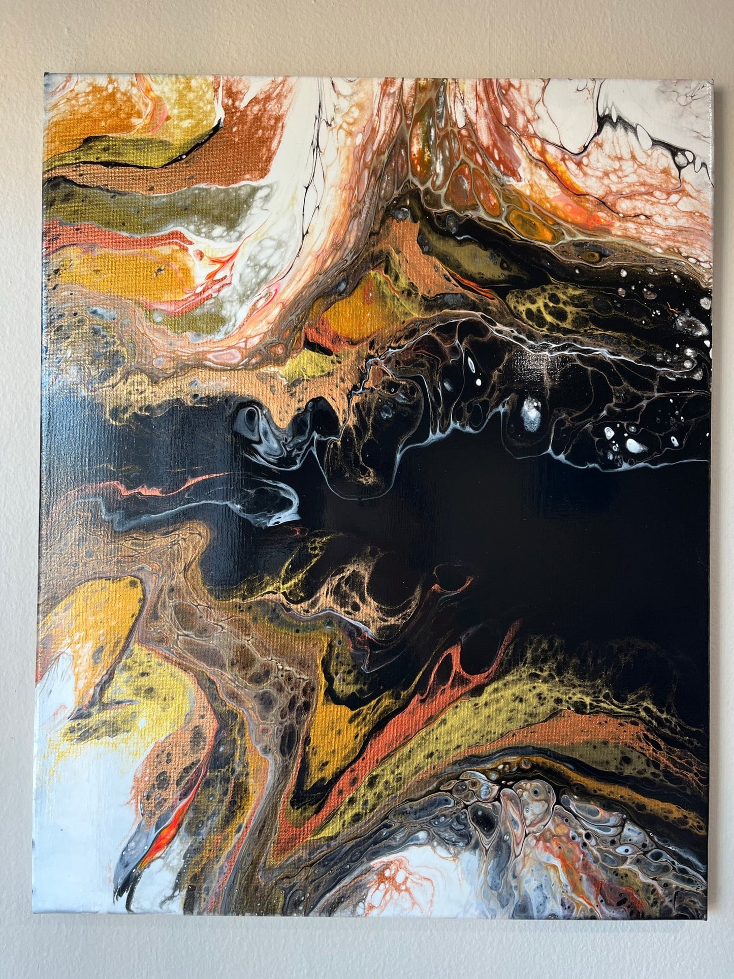 riginal Hand Created Arcrylic Pouring and Fluid Art Painting on 16"x20" Canvas~ Varnished - Palace Buy